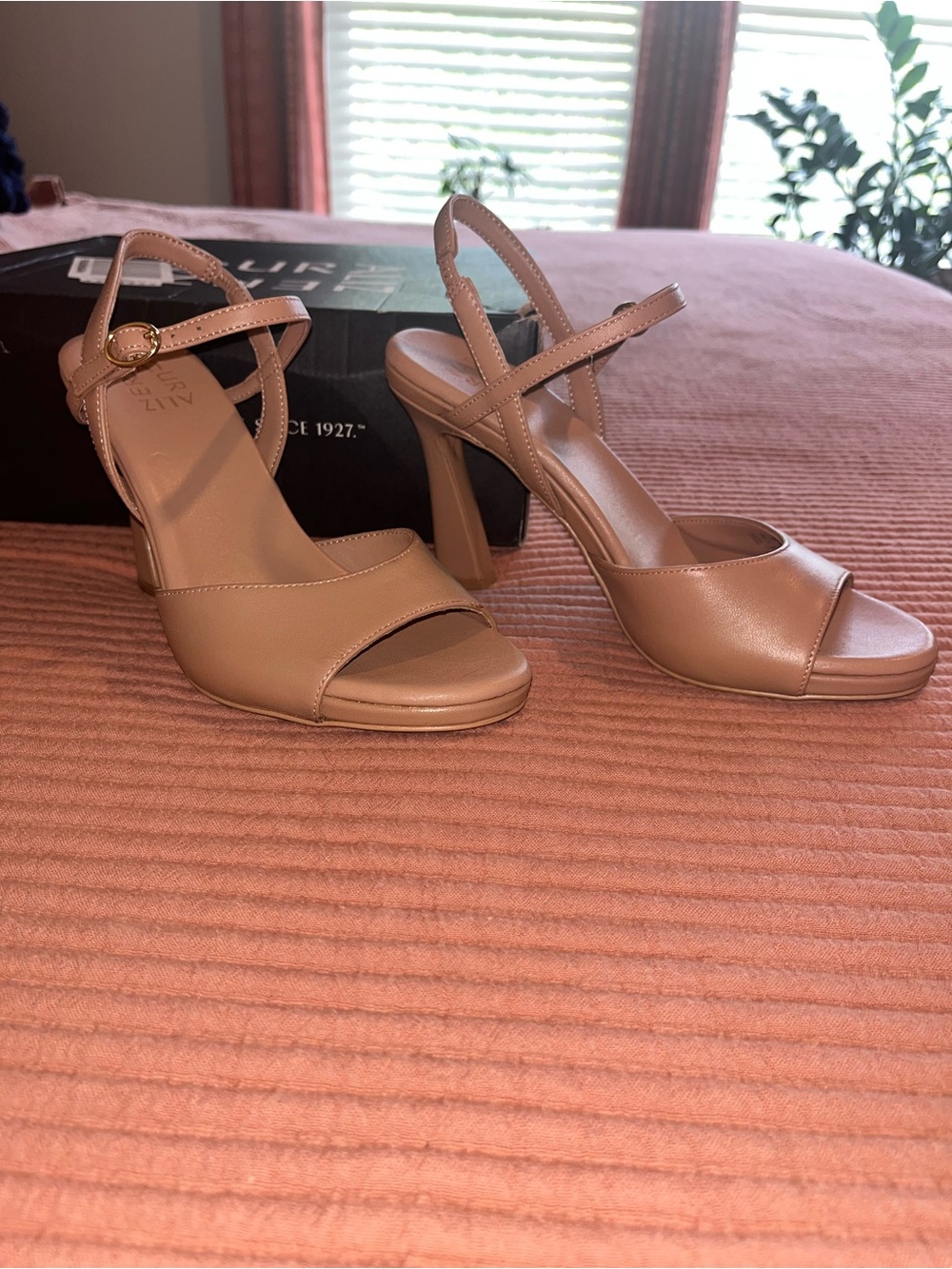 Natralizer “LaLa” Nude Strappy High-Heel Sandals sz 9W (runs narrower) NIB